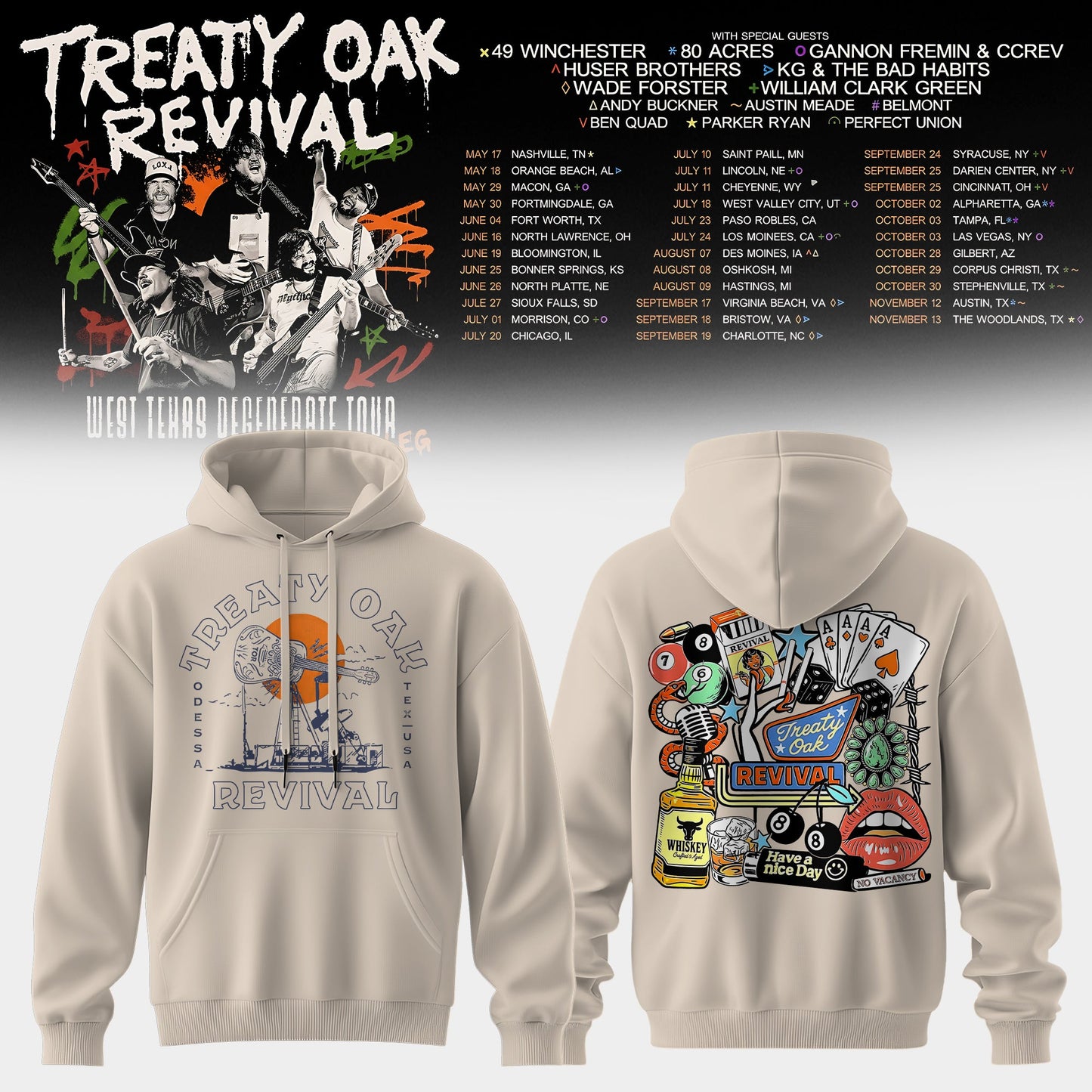 Treaty Oak Revival – West Texas Degenerate Tour Hoodie