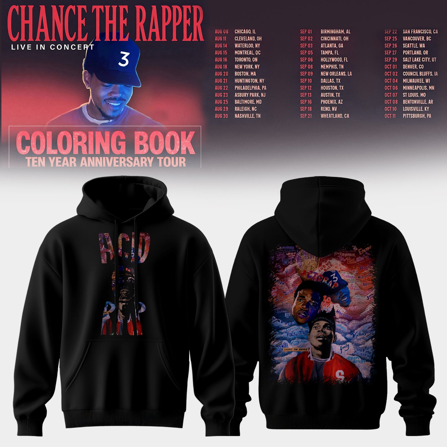 CHANCE THE RAPPER — COLORING BOOK ERA COLLECTION HOODIE