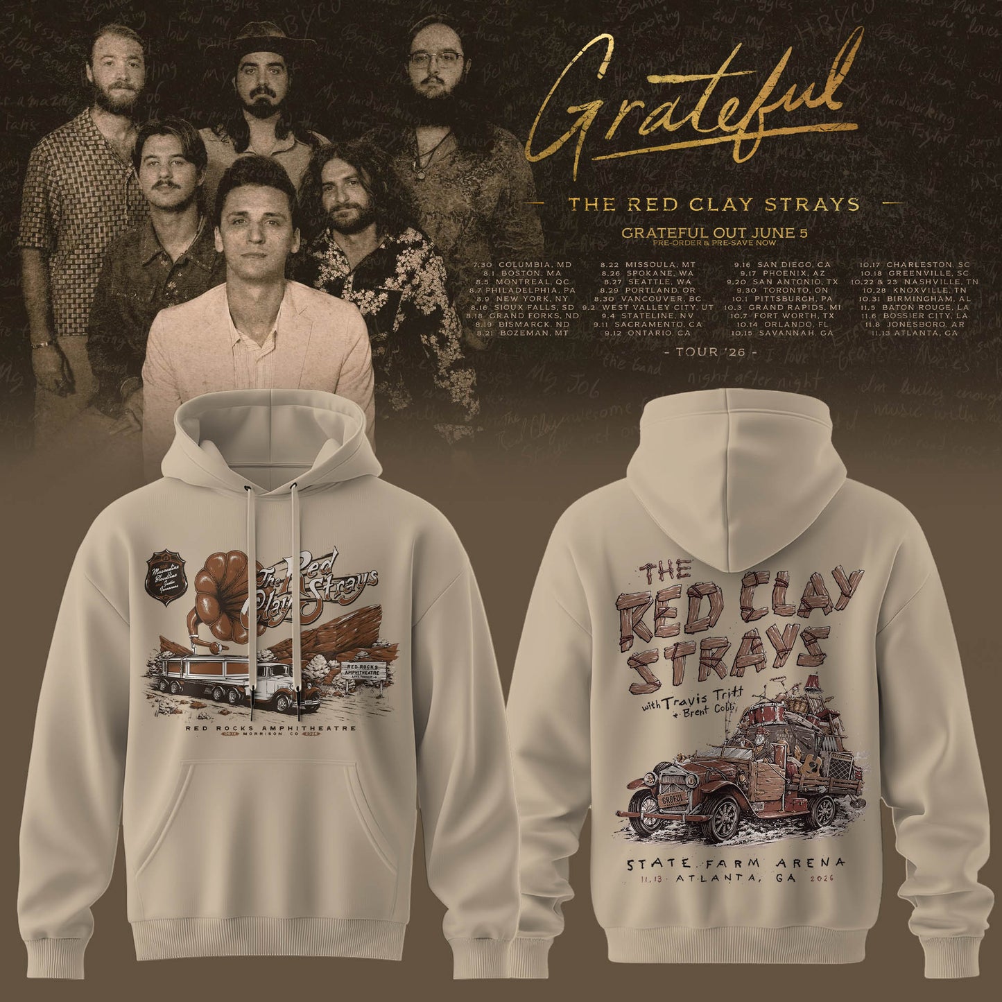 THE RED CLAY STRAYS 2026 TOUR MERCH HOODIE IS HERE