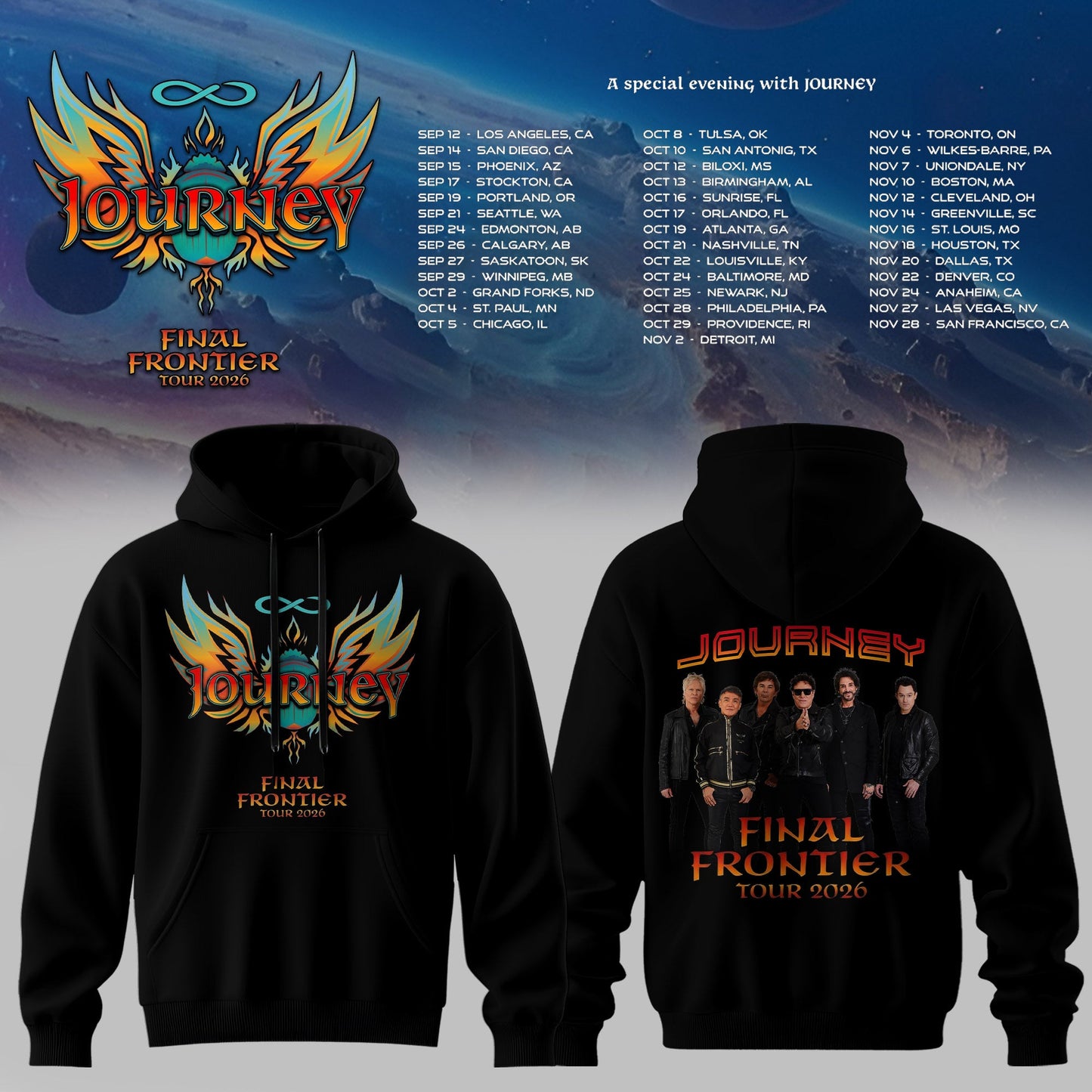 JOURNEY – FINAL FRONTIER 2026 TOUR HOODIES | LIMITED DROP