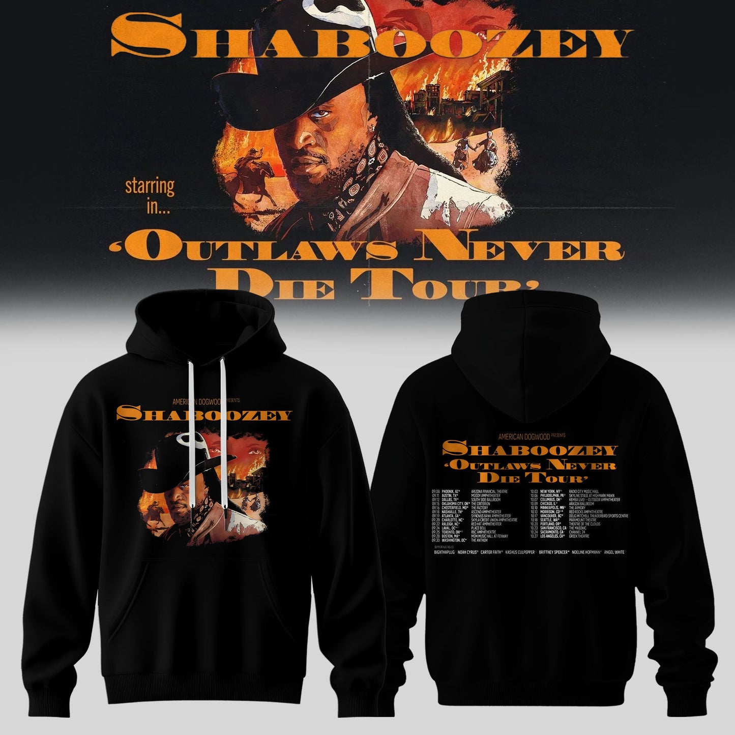 Shaboozey – The Outlaws Never Die Tour Hoodie