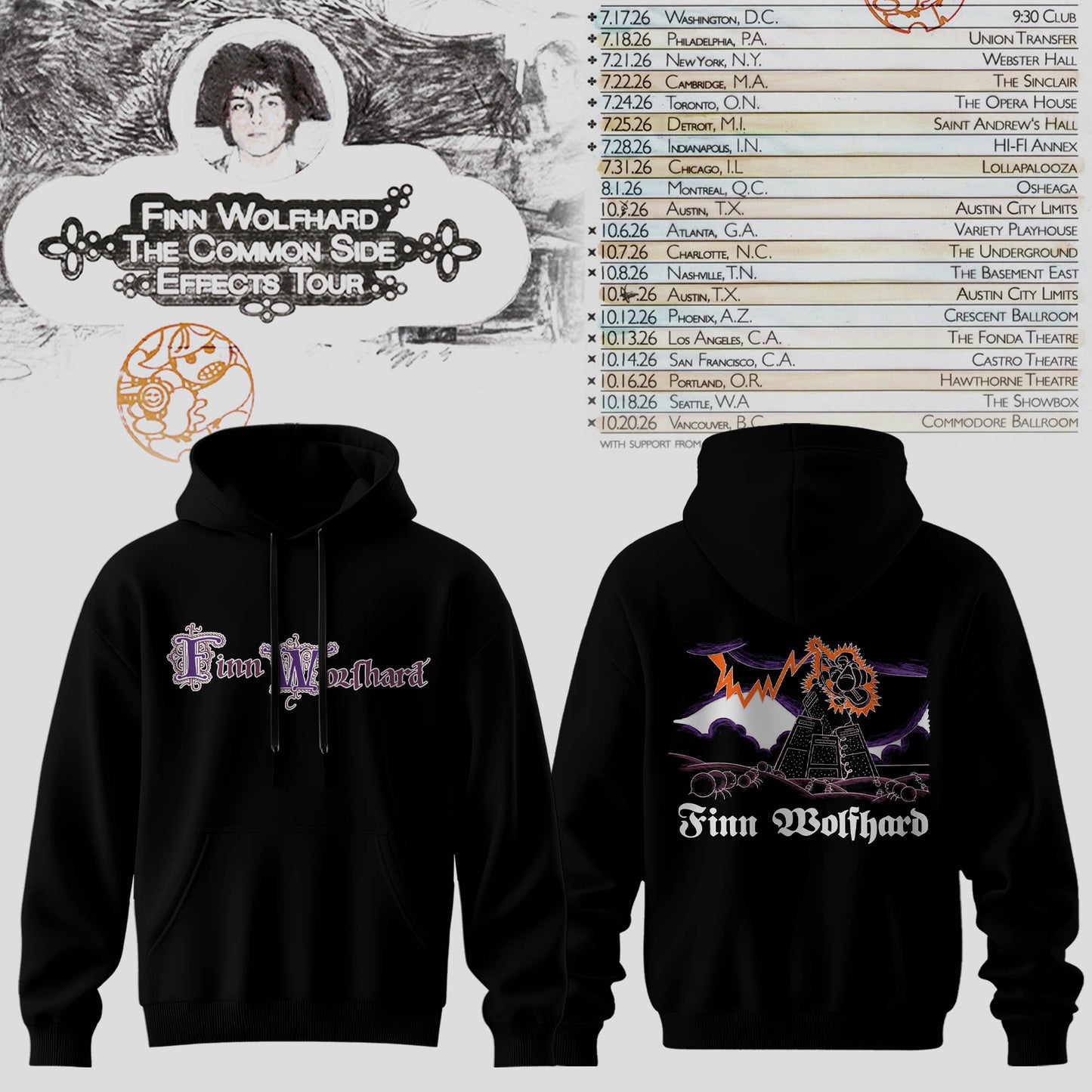 Finn Wolfhard – The Common Side Effects Tour Hoodie