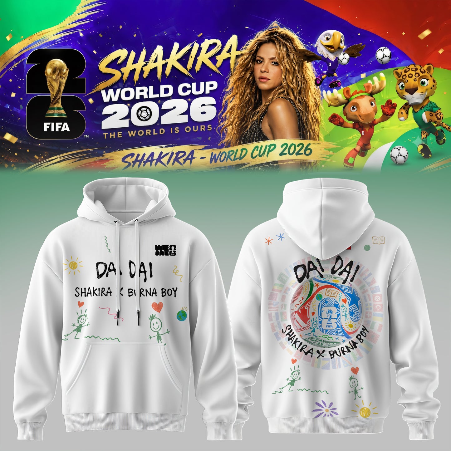 Shakira x Burna Boy – World Cup 2026 Hoodie Collection