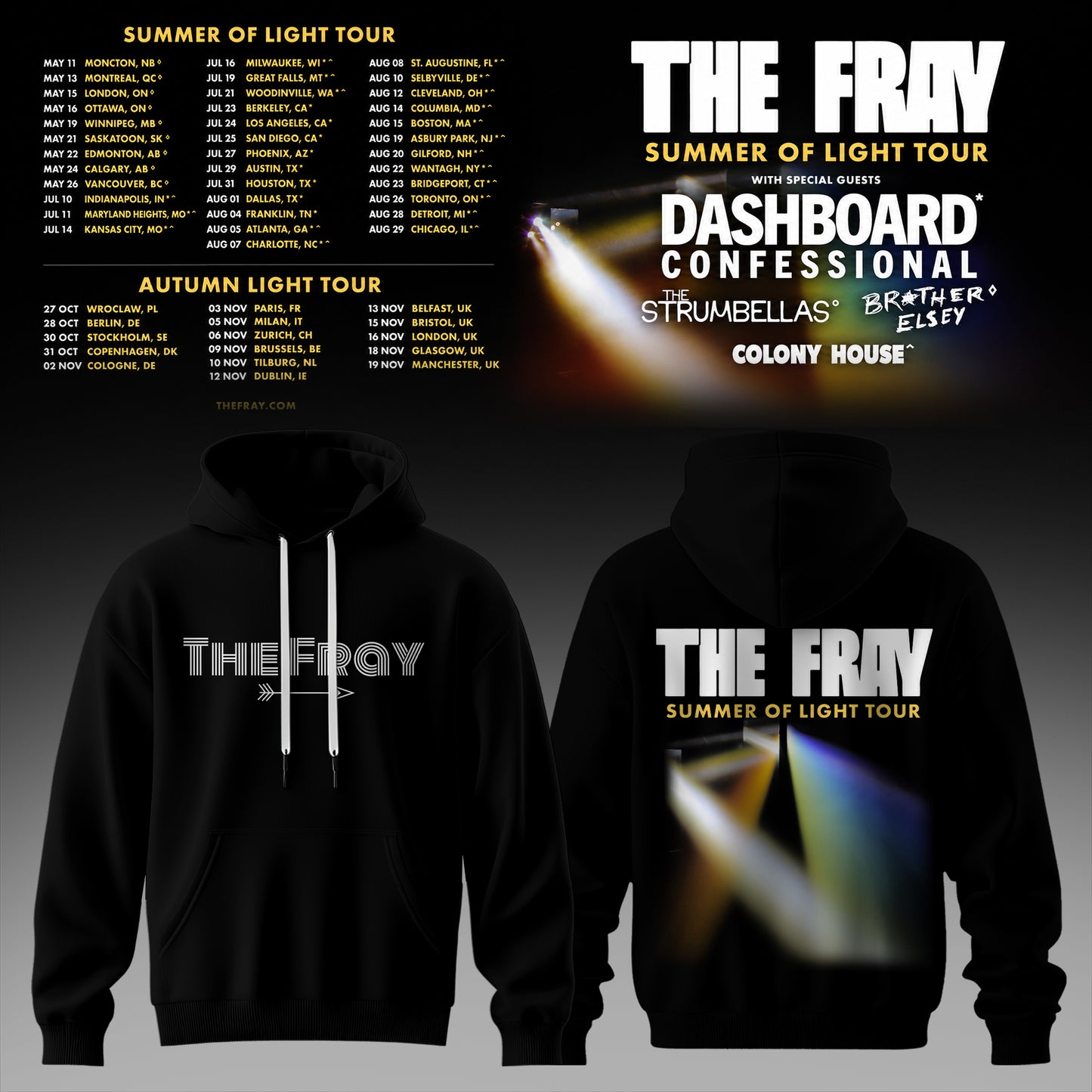 The Fray – Summer of Light Tour Limited Hoodie