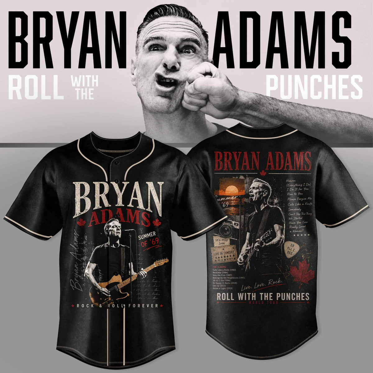 .BRYAN ADAMS – ROLL WITH THE PUNCHES TOUR JERSEY