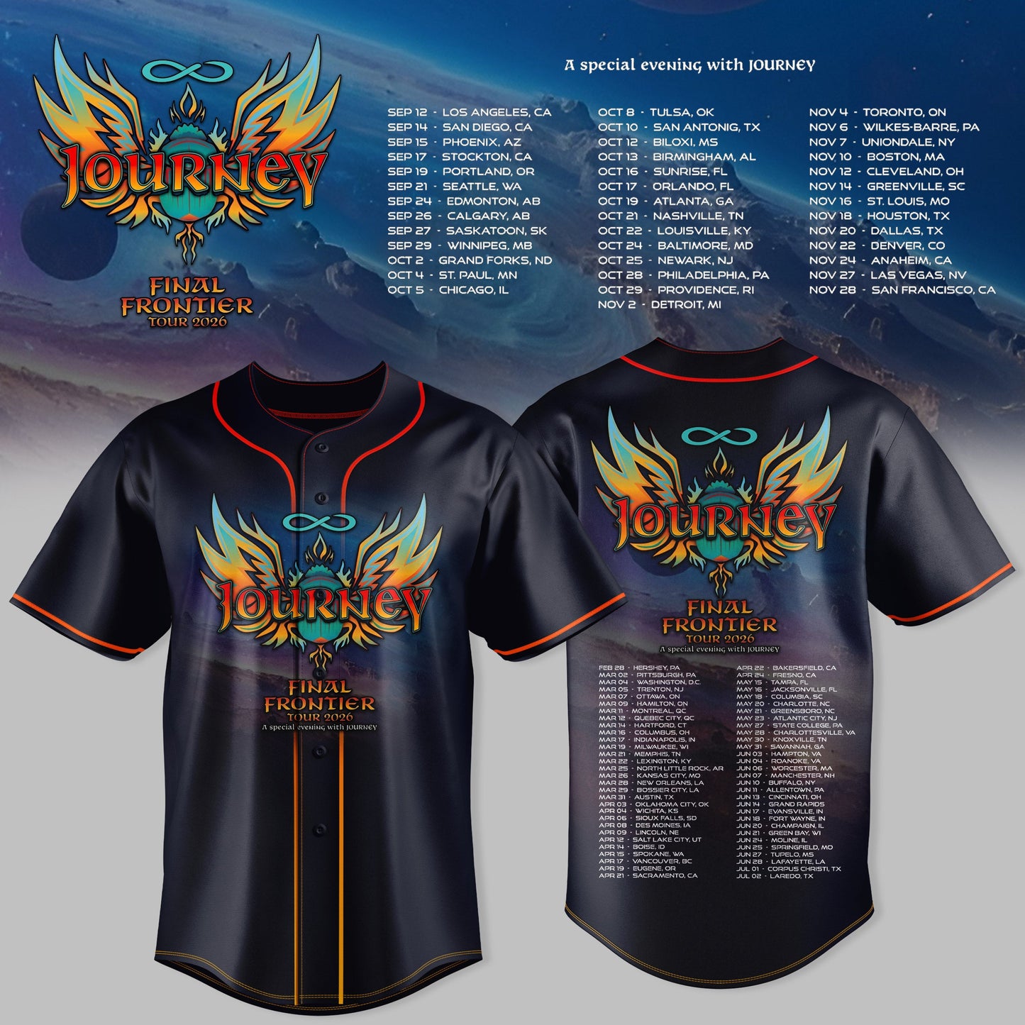 JOURNEY – FINAL FRONTIER 2026 TOUR JESEY | LIMITED DROP
