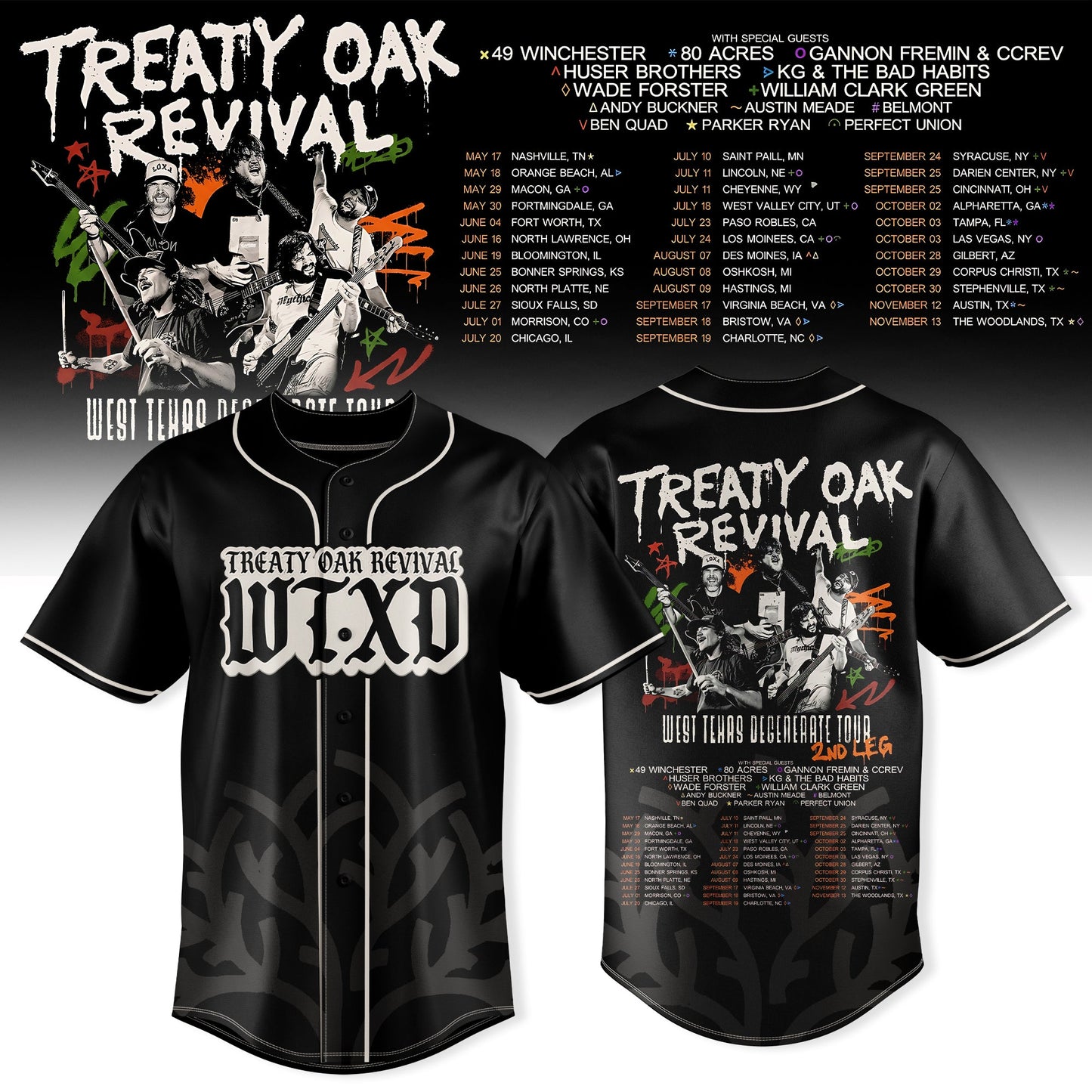 Treaty Oak Revival – West Texas Degenerate Tour Jersey