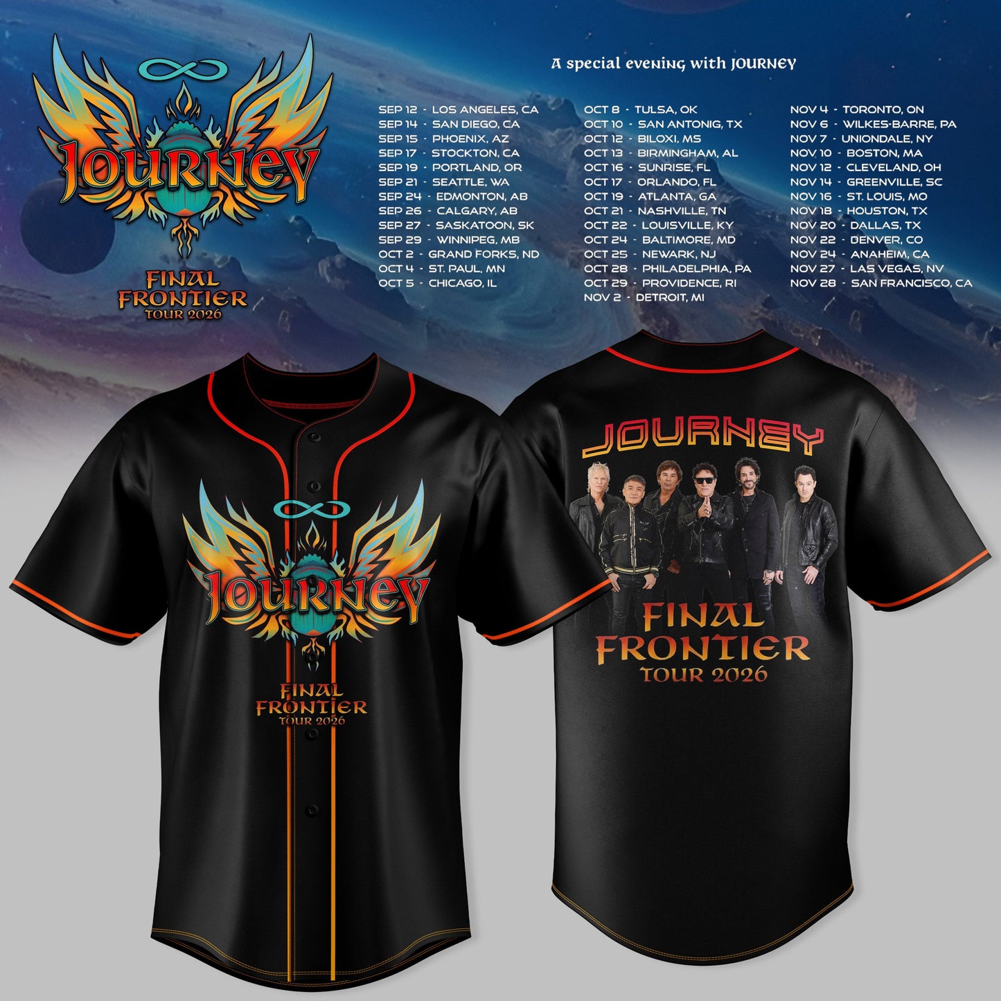 JOURNEY – FINAL FRONTIER 2026 TOUR JESEY | LIMITED DROP