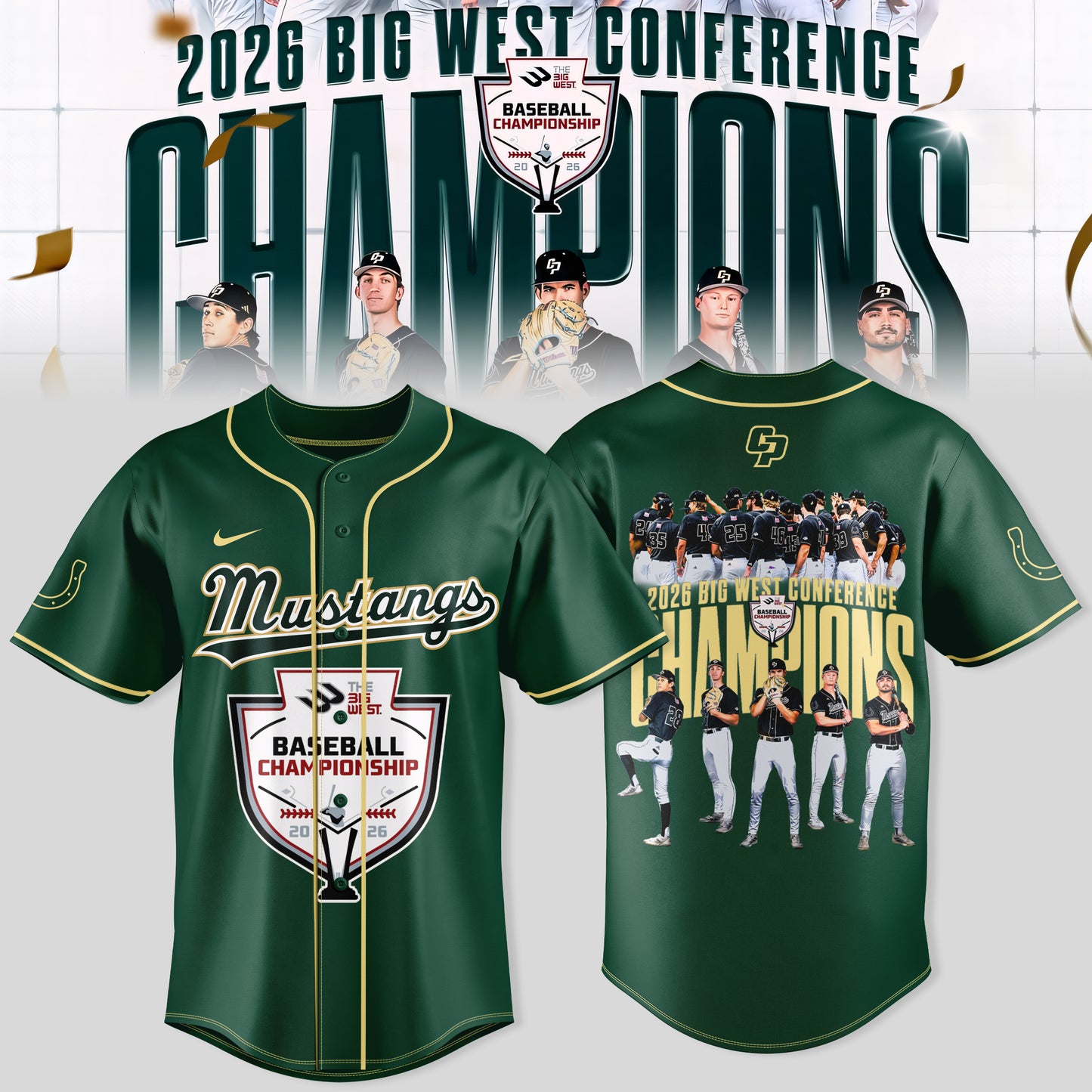 _ Big West Conference 2026 Champions – Cal Poly Mustangs Baseball Jersey