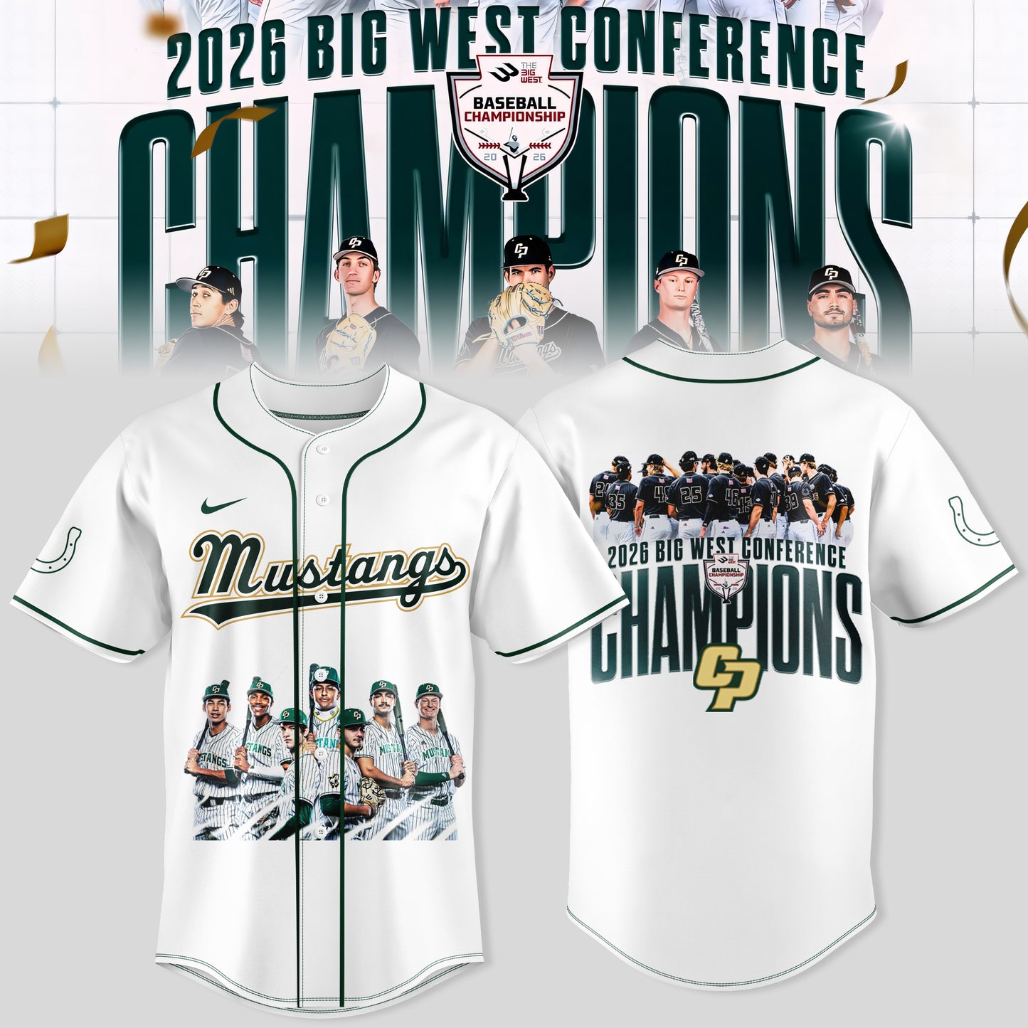 _ Big West Conference 2026 Champions – Cal Poly Mustangs Baseball Jersey