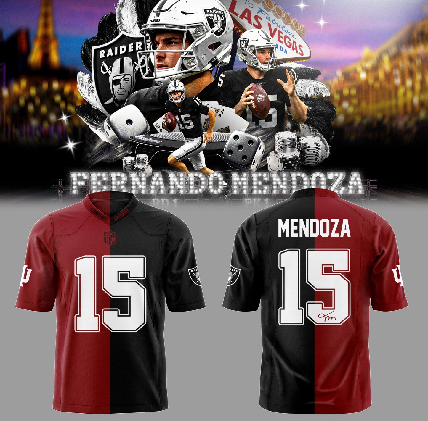 “Welcome Mendoza to Raiders” 🏴‍☠️🏈 Football Jersey-KC04242621