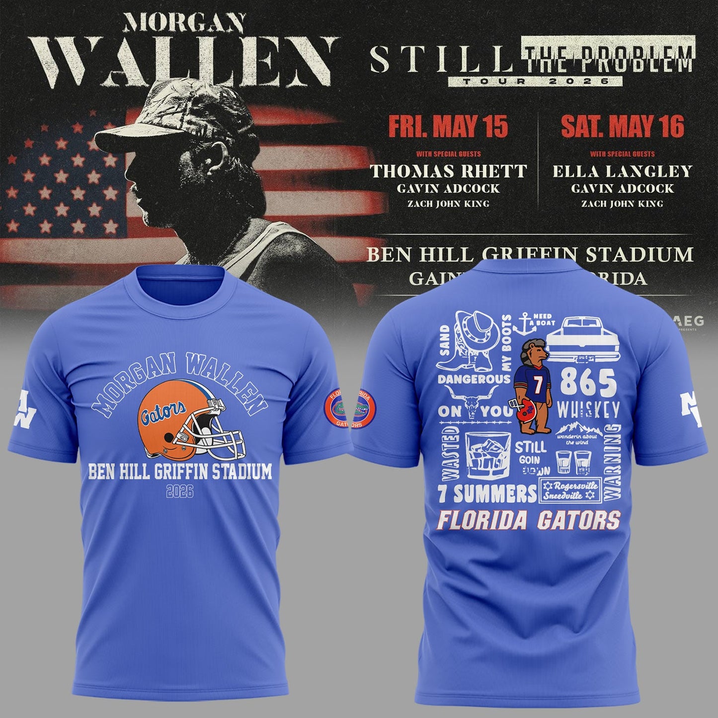Still the Problem Tour "Morgan Wallen x Florida Gators" Tshirt 2026