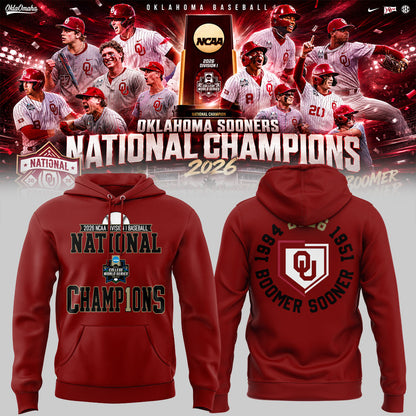 Sooners Baseball ⚾2026 National Champions 🏆Hoodie-KC06232601