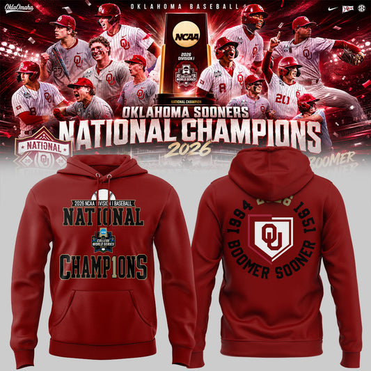 Sooners Baseball ⚾2026 National Champions 🏆Hoodie-KC06232601