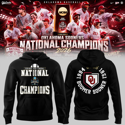 Sooners Baseball ⚾2026 National Champions 🏆Hoodie-KC06232605