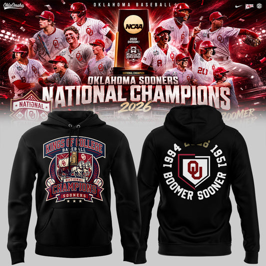 Sooners Baseball ⚾2026 National Champions 🏆Hoodie-KC06232606