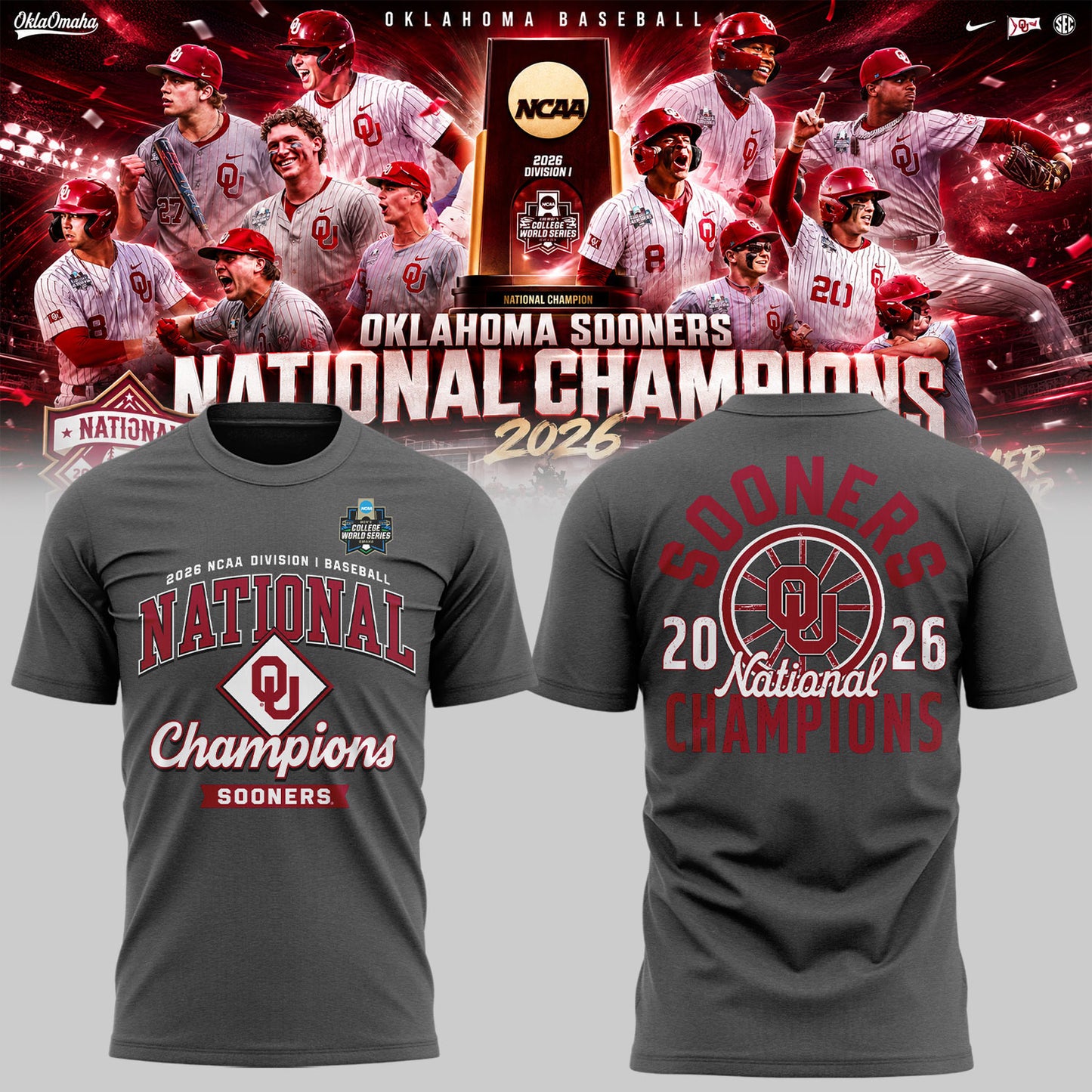 Sooners Baseball ⚾2026 National Champions 🏆Shirt-KC06232608