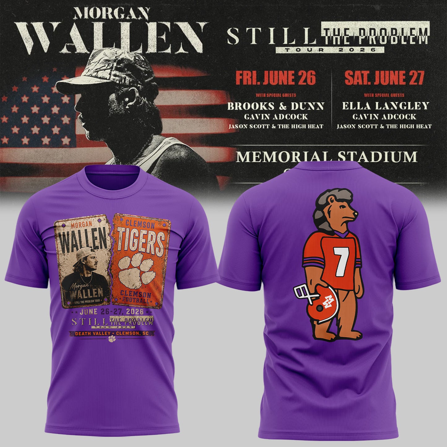 MW “Still The Problem Tour”at Clemson Memorial Stadium Shirt-KC06242611