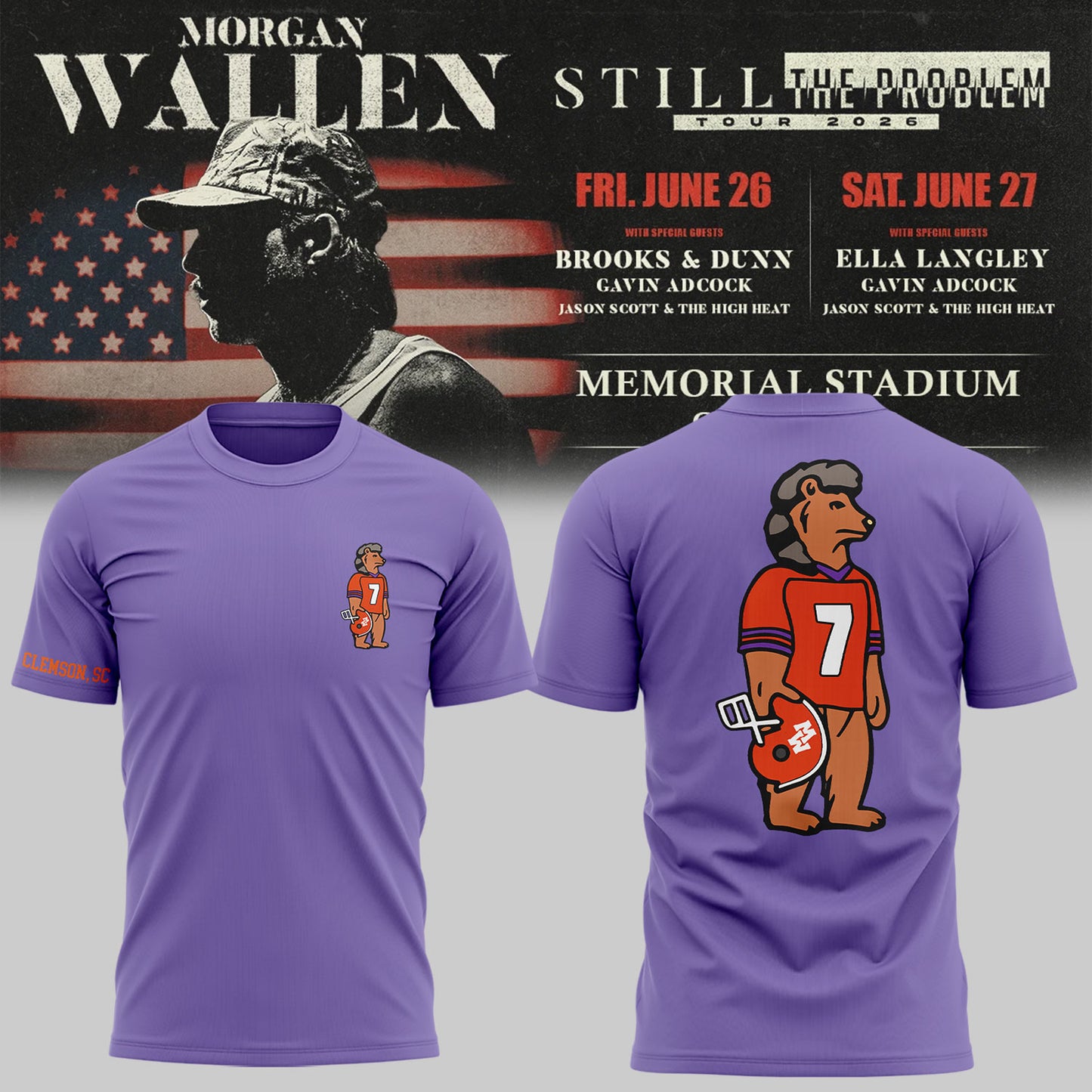 MW “Still The Problem Tour”at Clemson Memorial Stadium Shirt-KC06242613