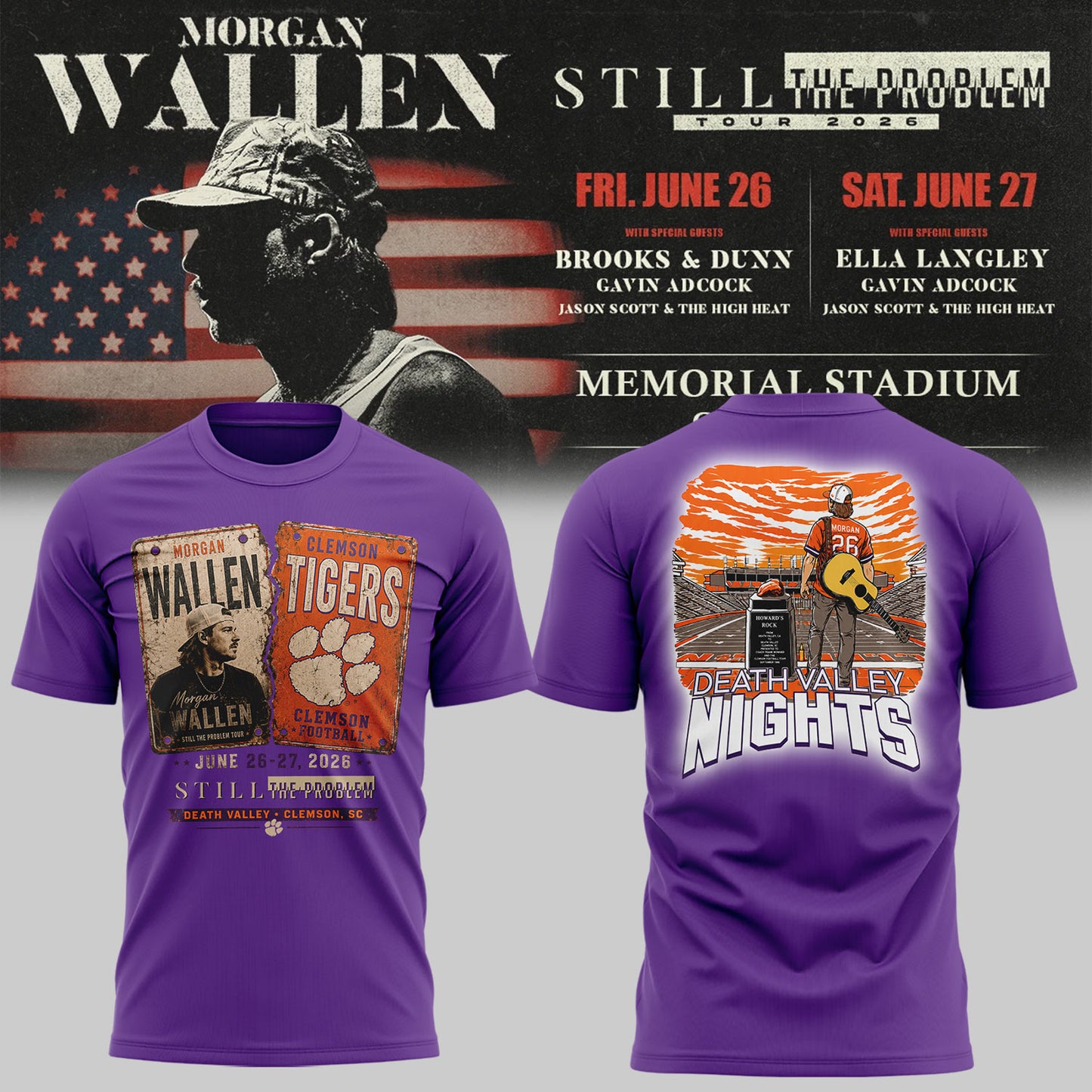MW “Still The Problem Tour”at Clemson Memorial Stadium Shirt-KC06242624