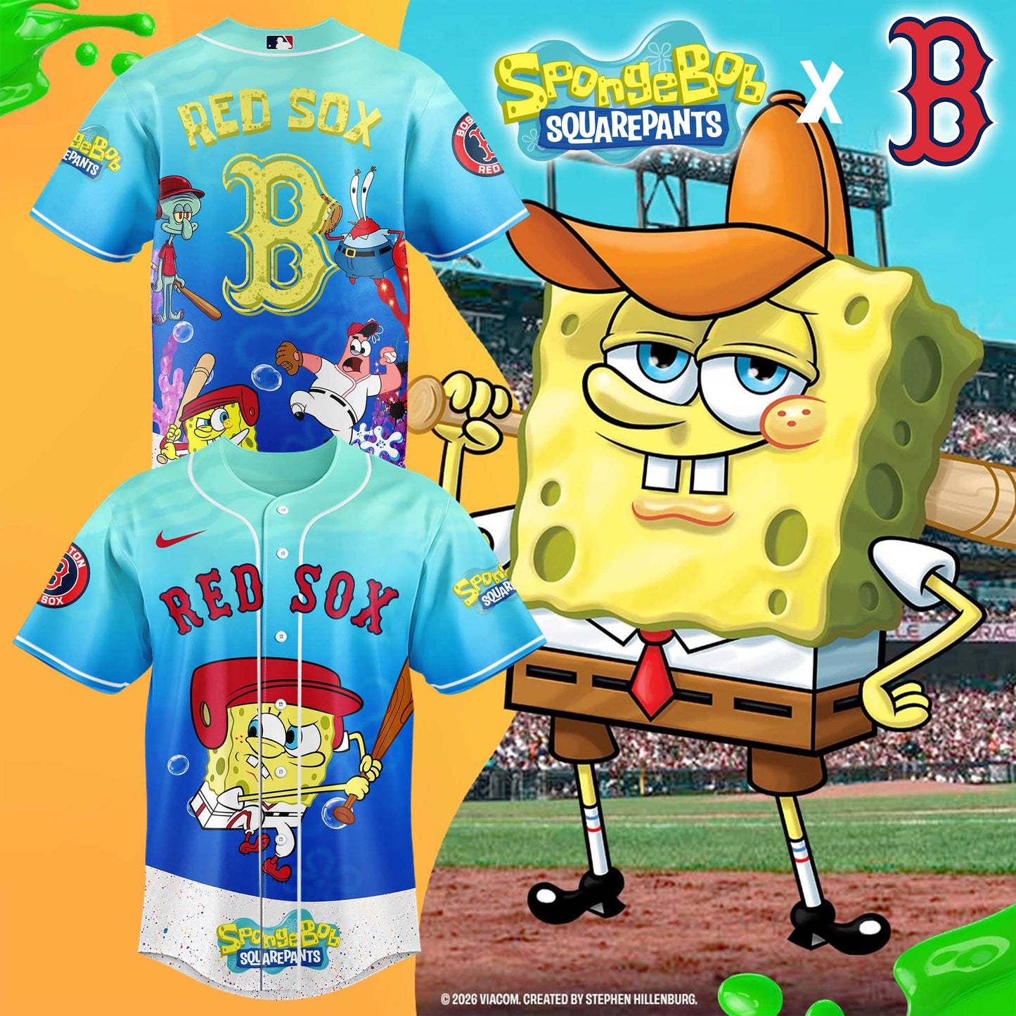 Limited Edition Baseball Full Team x SpongeBob Theme Nights Jersey