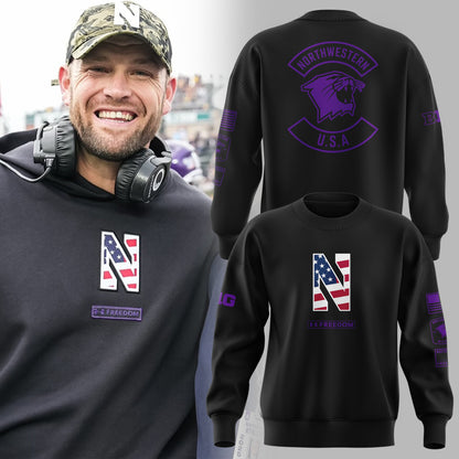 Limited Edition Northwestern Military Sweatshirt-KC11172536