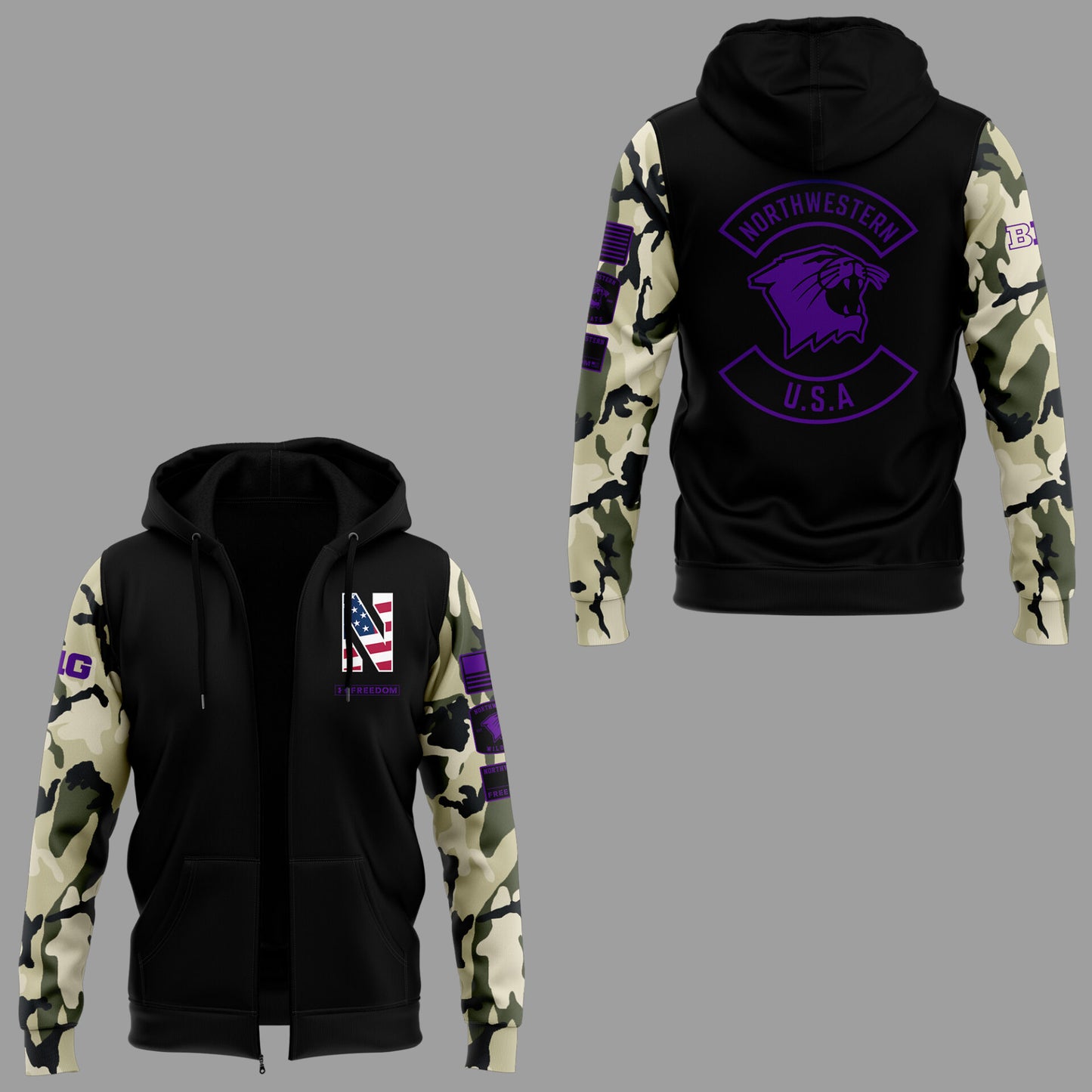 Limited Editon Northwestern Military Hoodie-KC11172539