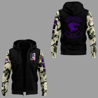 Limited Editon Northwestern Military Hoodie-KC11172539