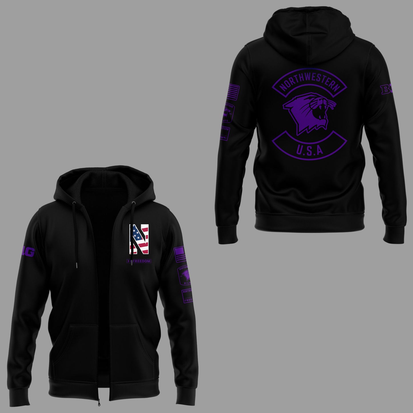 Limited Editon Northwestern Military Hoodie-KC11172540