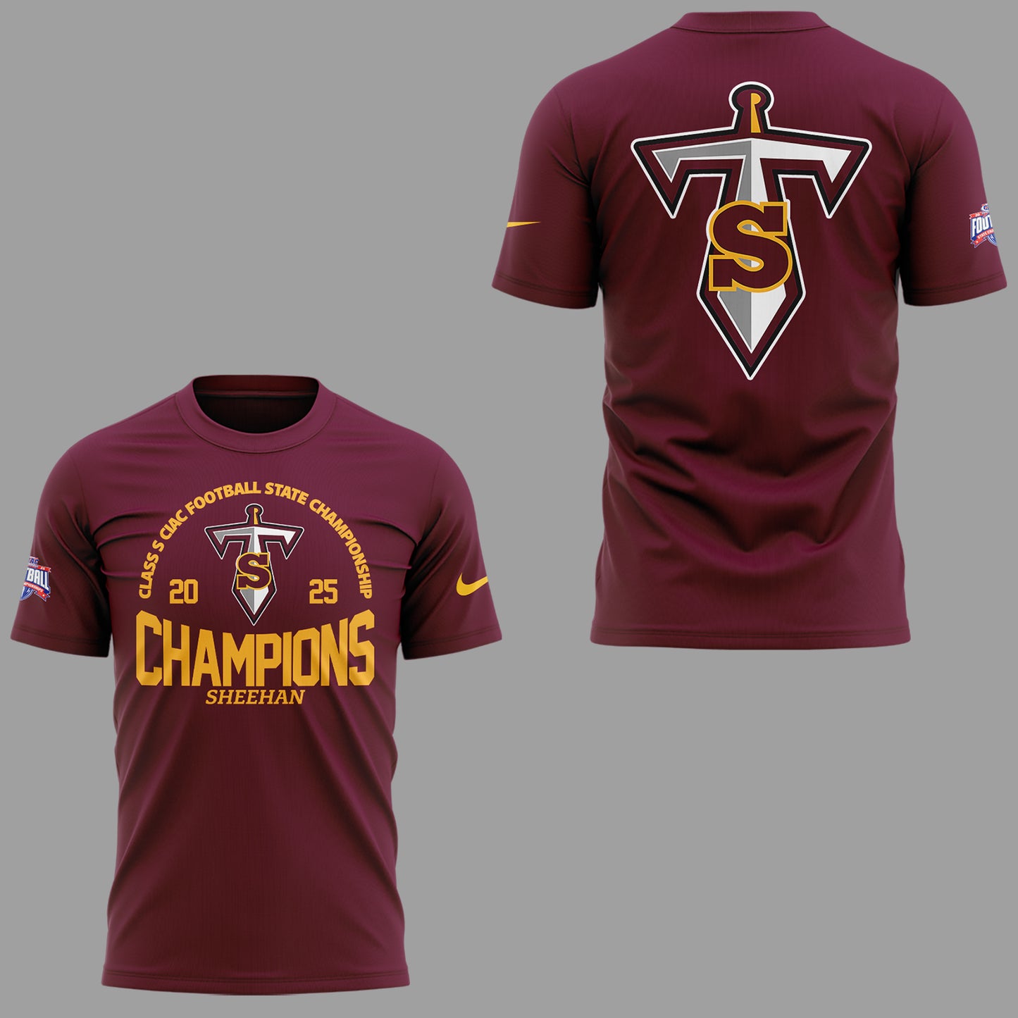 Limited Edition Sheehan Champions🏆Class S 𝐅𝐨𝐨𝐭𝐛𝐚𝐥𝐥 𝐂𝐡𝐚𝐦𝐩𝐢𝐨𝐧𝐬𝐡𝐢𝐩 2025 T-Shirt