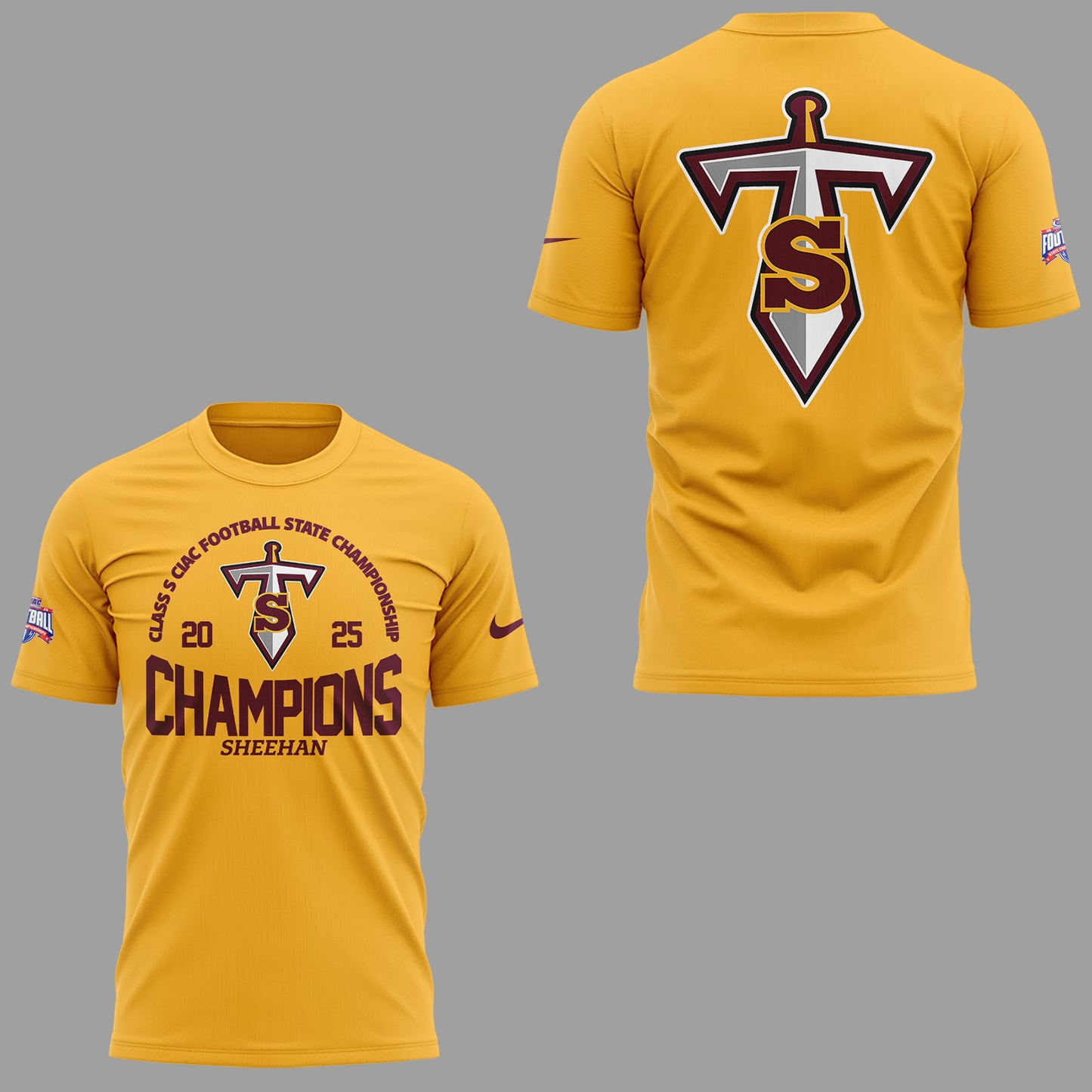Limited Edition Sheehan Champions🏆Class S 𝐅𝐨𝐨𝐭𝐛𝐚𝐥𝐥 𝐂𝐡𝐚𝐦𝐩𝐢𝐨𝐧𝐬𝐡𝐢𝐩 2025 T-Shirt