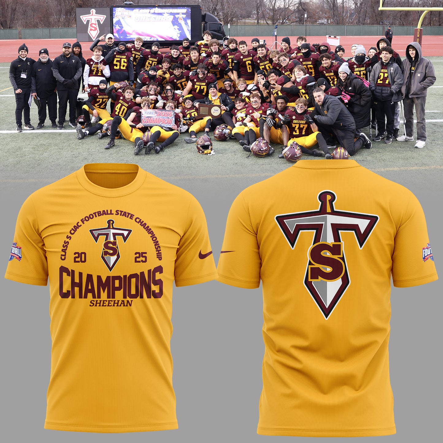 Limited Edition Sheehan Champions🏆Class S 𝐅𝐨𝐨𝐭𝐛𝐚𝐥𝐥 𝐂𝐡𝐚𝐦𝐩𝐢𝐨𝐧𝐬𝐡𝐢𝐩 2025 T-Shirt