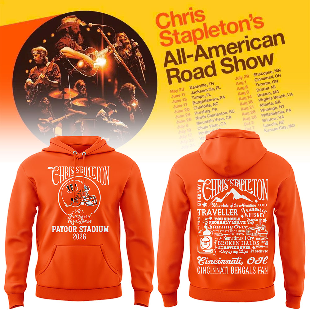 Limited Edition Cincinnati Bengals x Chris Stapleton “All-American Road Show” Hoodie