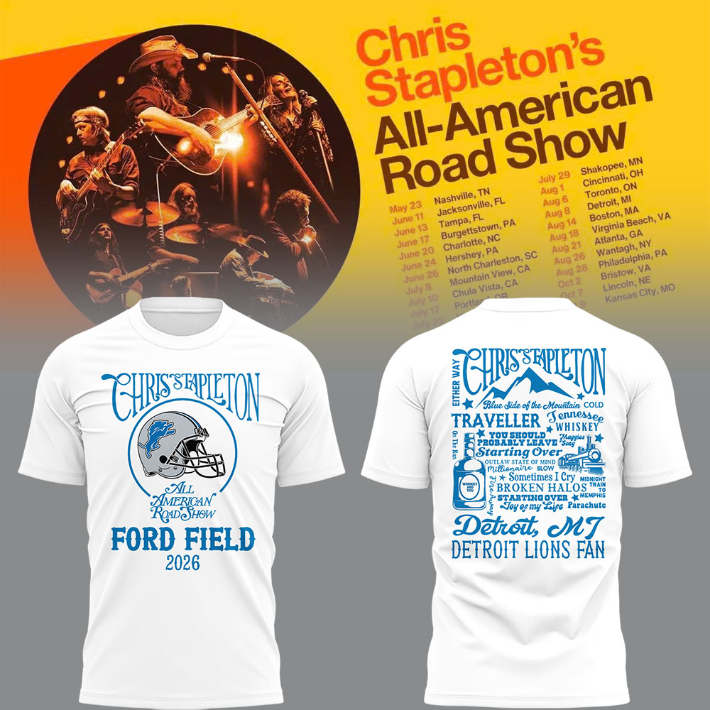 Limited Edition Detroit Lions x Chris Stapleton “All-American Road Show” Tshirt