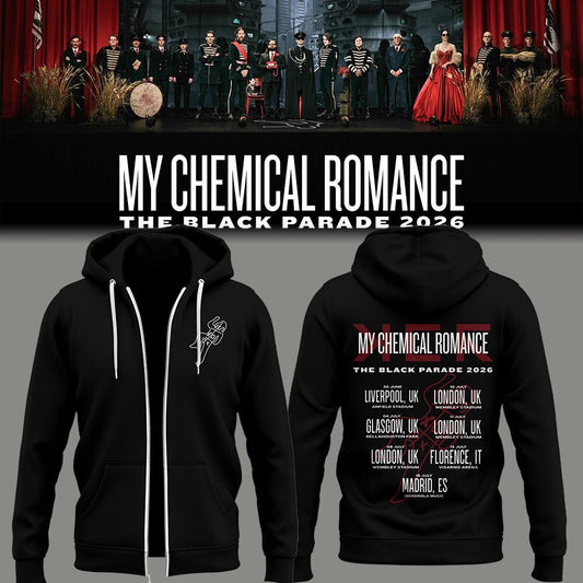 Limited Edition MCR Long Live The Black Parade Tour 2026 Zip Hoodie