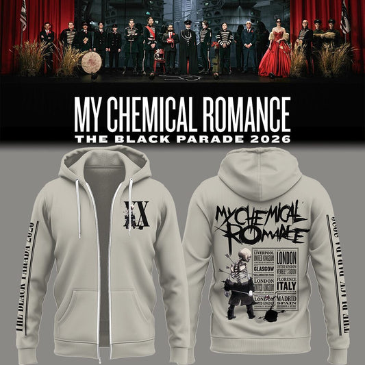 Limited Edition MCR Long Live The Black Parade Tour 2026 Zip Hoodie