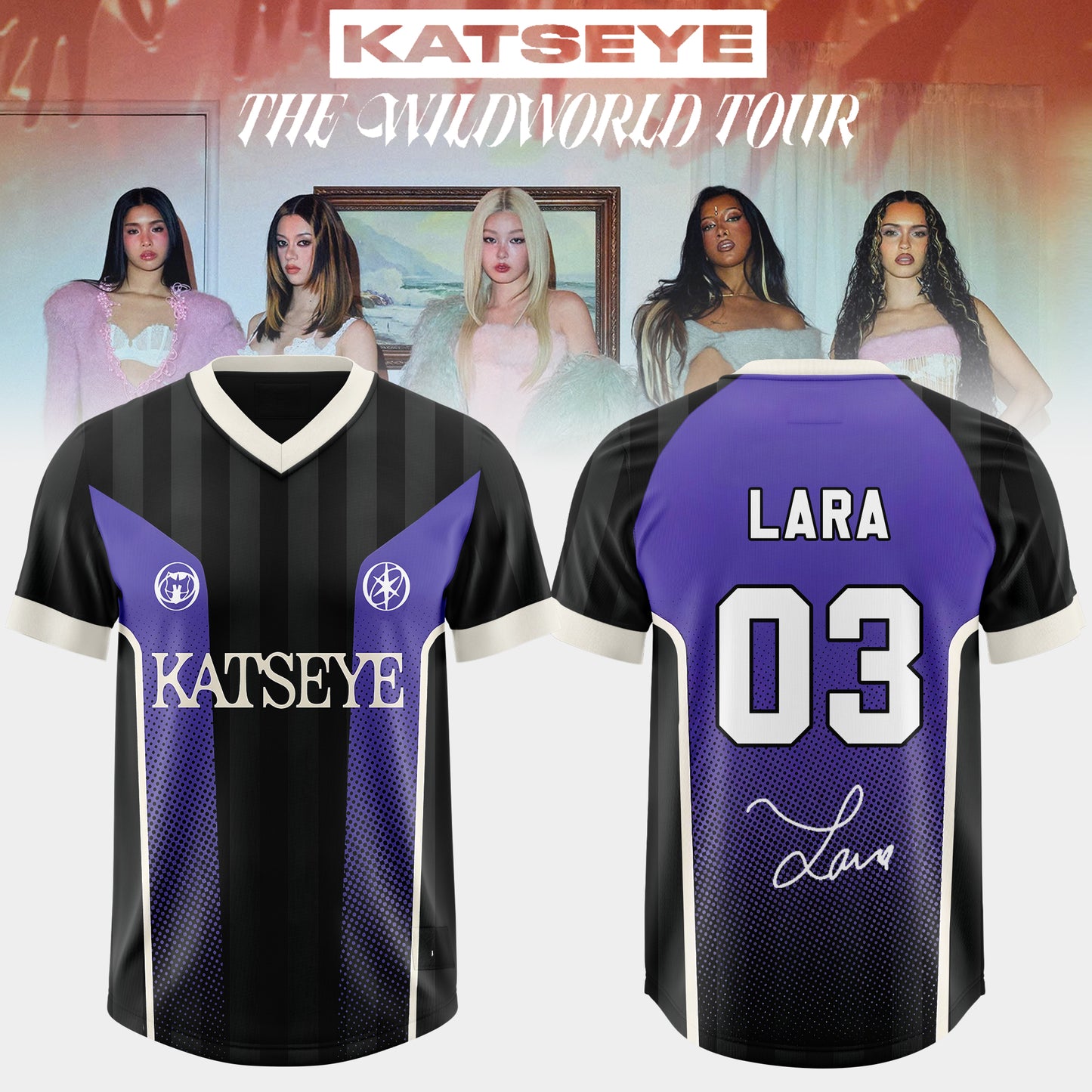 _KATSEYE: THE WILDWORD TOUR Limited Football Jersey – Origional Colors