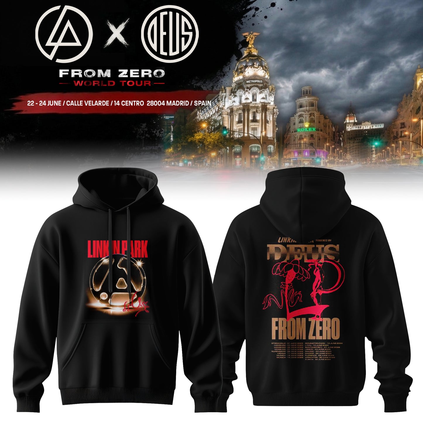 LINKIN PARK x DEUS EX MACHINA World Tour 2026 Limited Edition Hoodie