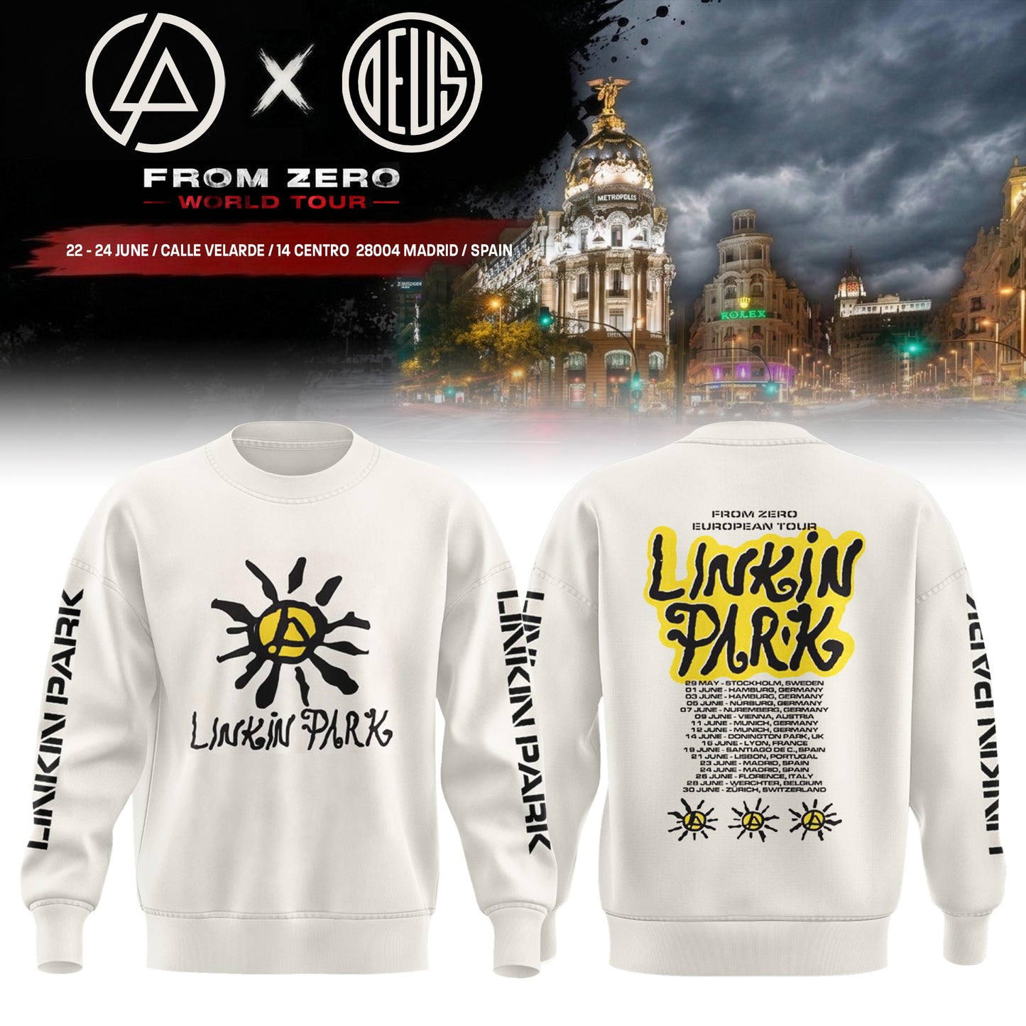 LINKIN PARK x DEUS EX MACHINA World Tour 2026 Limited Edition Sweatshirt