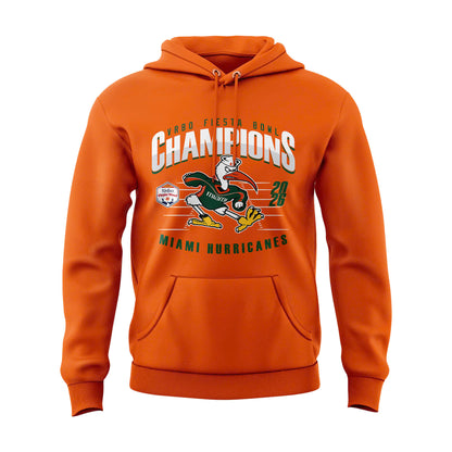 Miami Hurricanes 2026 Fiesta Bowl Champions Hoodie – Orange