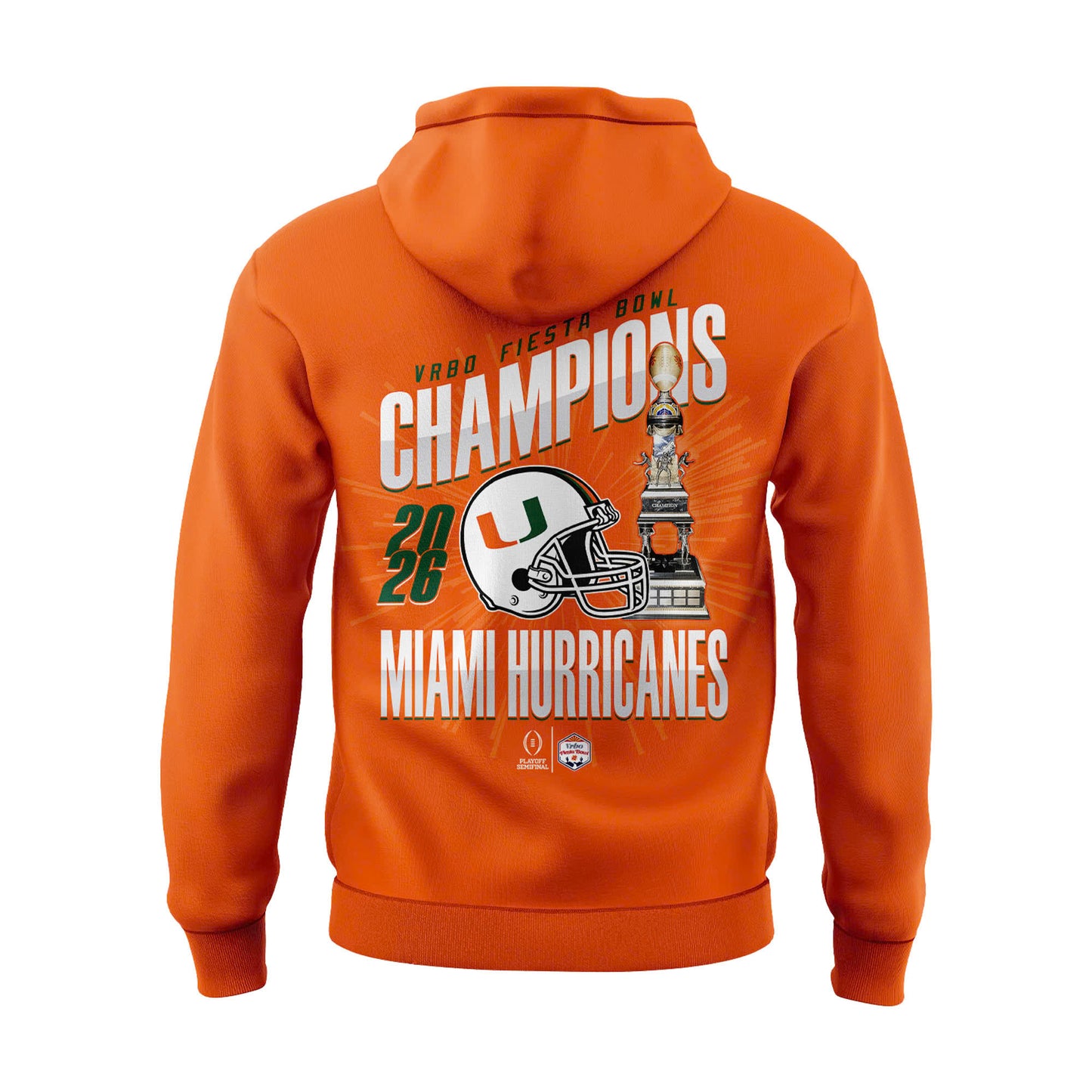 Miami Hurricanes 2026 Fiesta Bowl Champions Hoodie – Orange