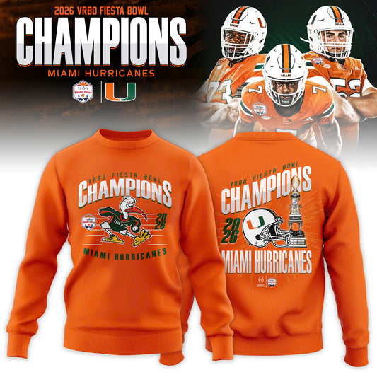 Miami Hurricanes 2026 Fiesta Bowl Champions Sweatshirt – Orange