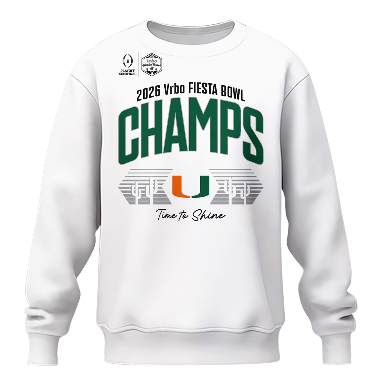 Miami Hurricanes 2026 Fiesta Bowl Champions Locker Room Sweatshirt – White