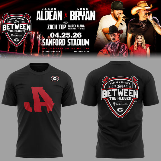 Limited Edition JA “Live Between The Hedges” At Sanford Stadium Tshirt-ND04222632