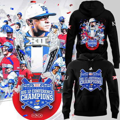 Jayhawks B12 Conference Champions ⚾🏆 Hoodie-ND05162615