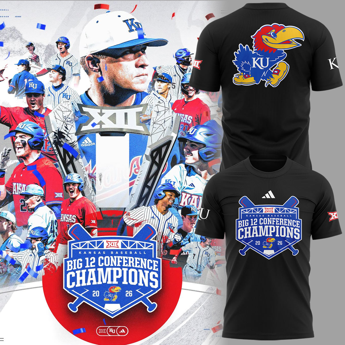 Jayhawks B12 Conference Champions ⚾🏆 Shirt-ND05162617