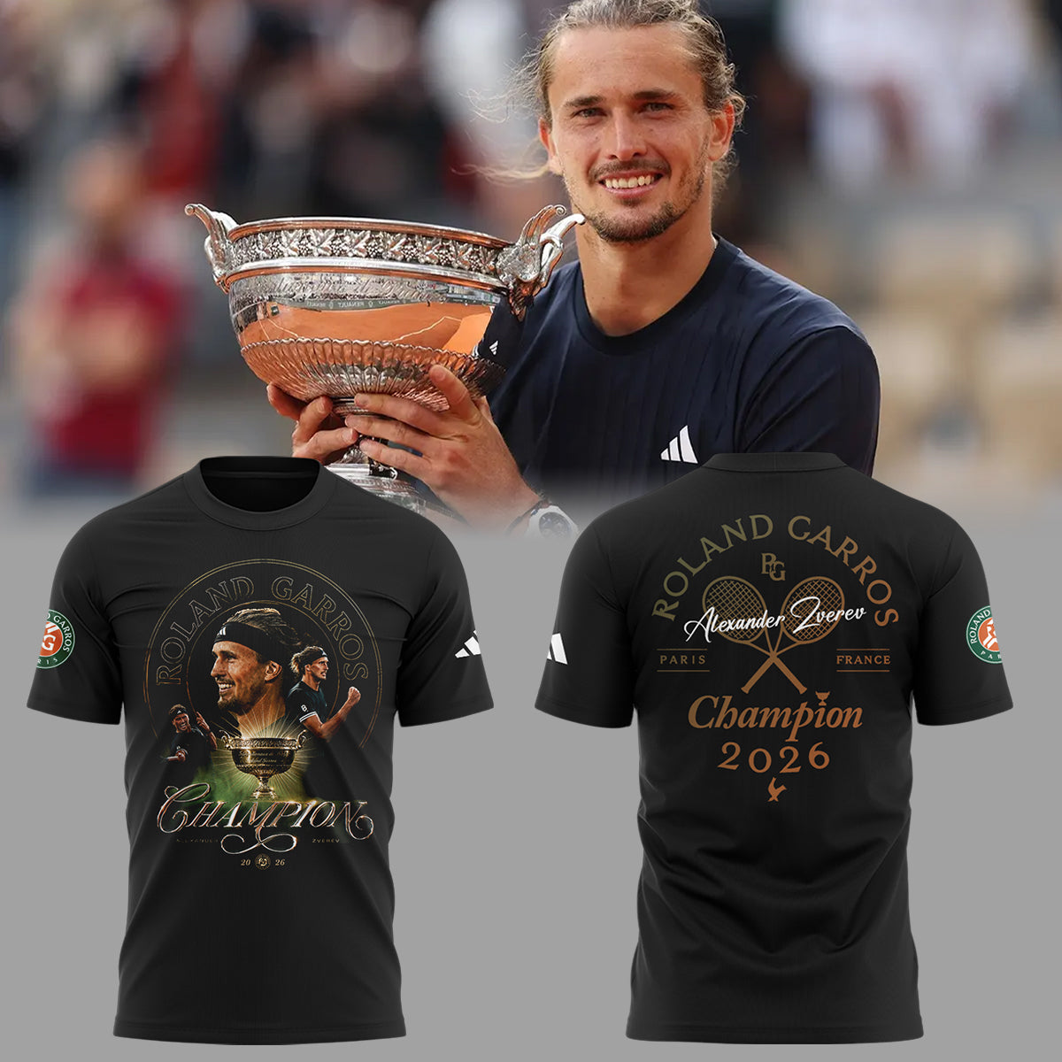 Alexander Zverev 2026 Roland-Garros Champions 🎾🏆Shirt-ND06082605