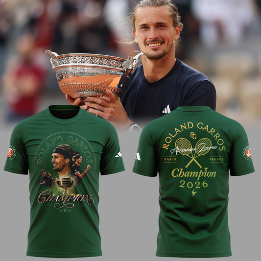 Alexander Zverev 2026 Roland-Garros Champions 🎾🏆Shirt-ND06082606