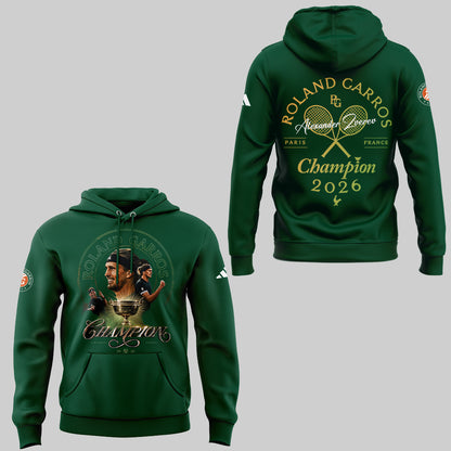 Alexander Zverev 2026 Roland-Garros Champions 🎾🏆 Hoodie-ND06082607