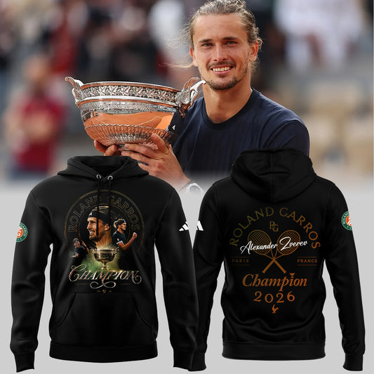 Alexander Zverev 2026 Roland-Garros Champions 🎾🏆 Hoodie-ND06082608
